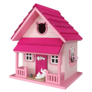 Feline Cottage Birdhouse (Pink)